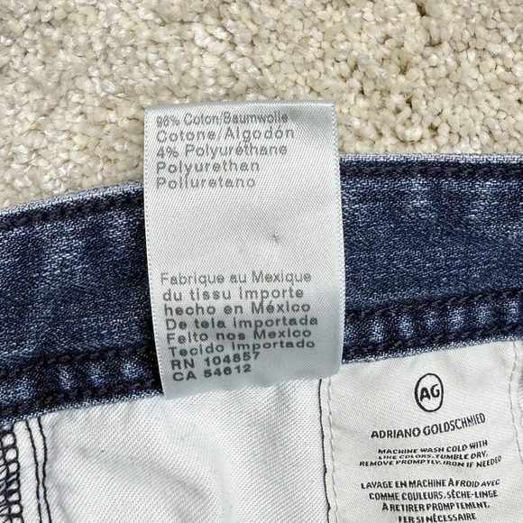 AG Adriano Goldschmied Everett Jeans Mens 30x34 Blue Denim 360 Slim Straight - Picture 14 of 14